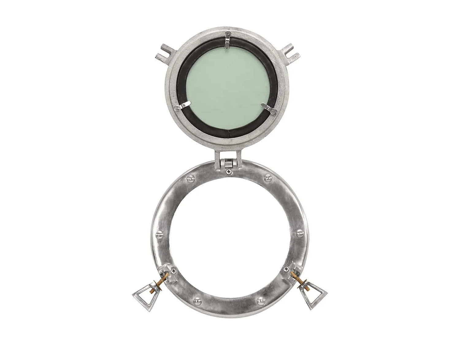 Miroir en forme de hublot mural Ø23 cm aluminium et verre