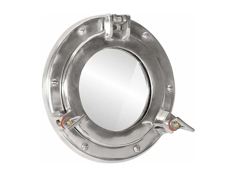 Espejo de pared con forma de ojo de buey Ø23 cm aluminio y cristal