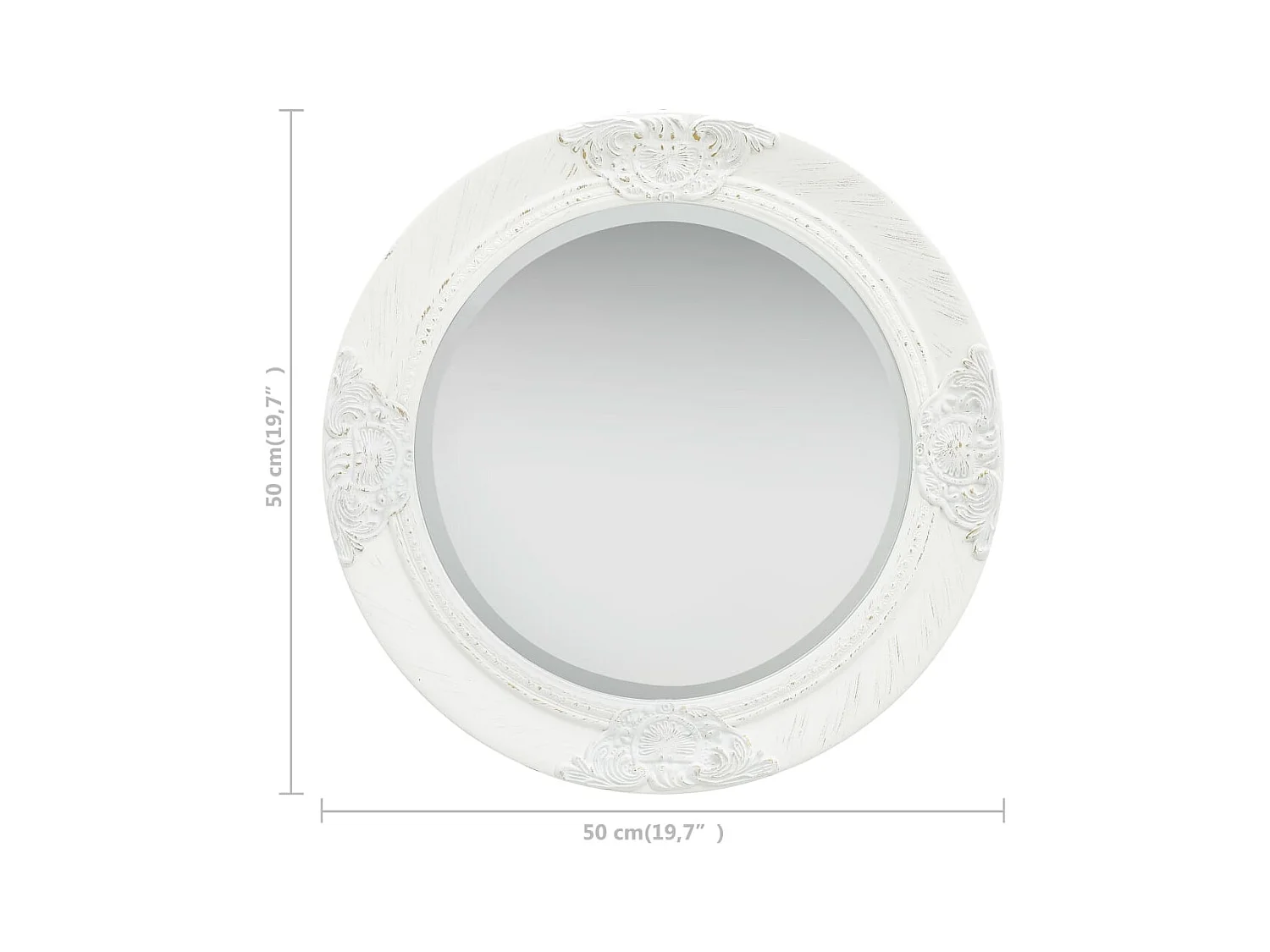 Specchio da parete in stile barocco 50 cm Bianco