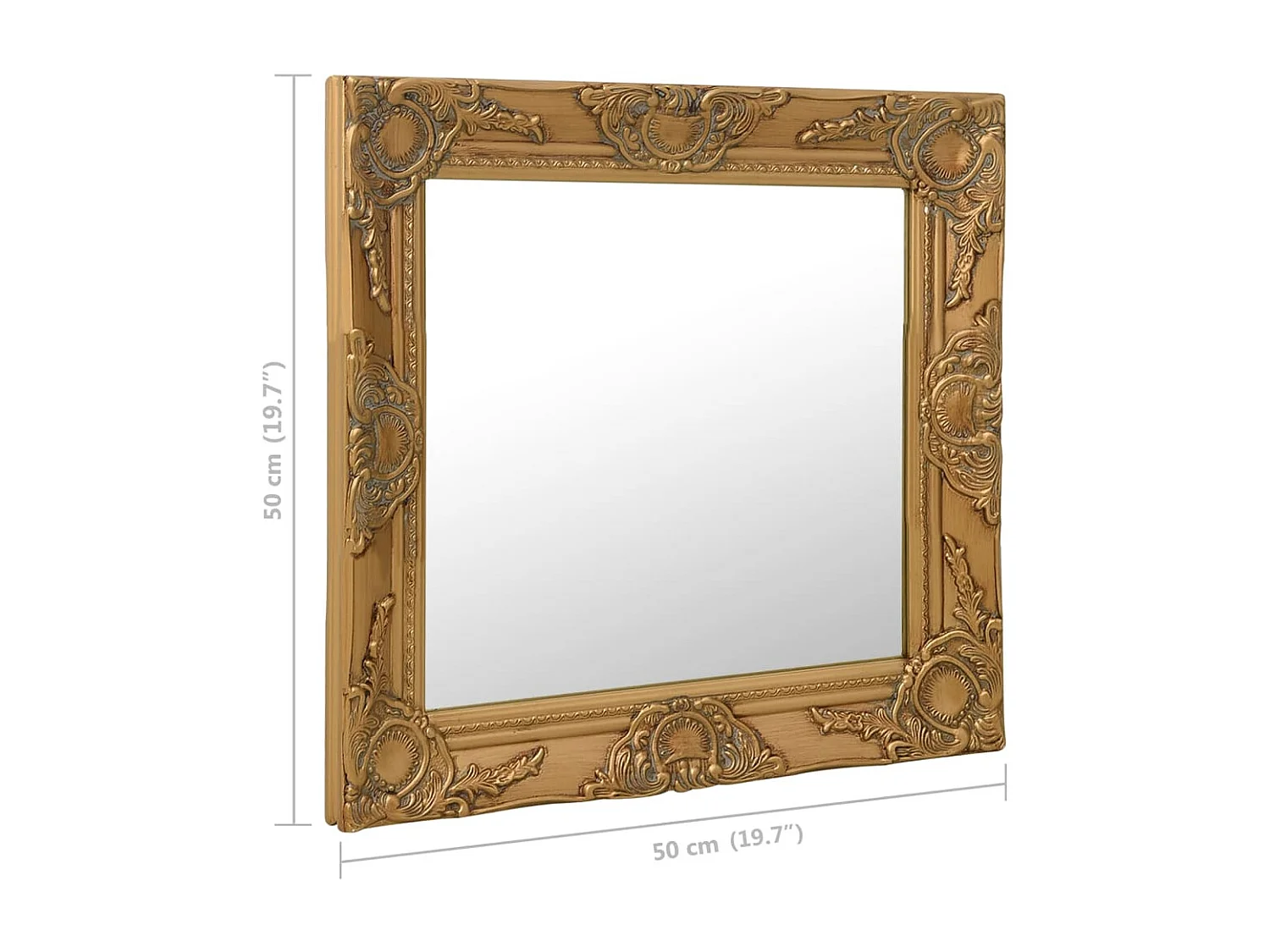 Specchio da parete in stile barocco 50x50 cm Oro