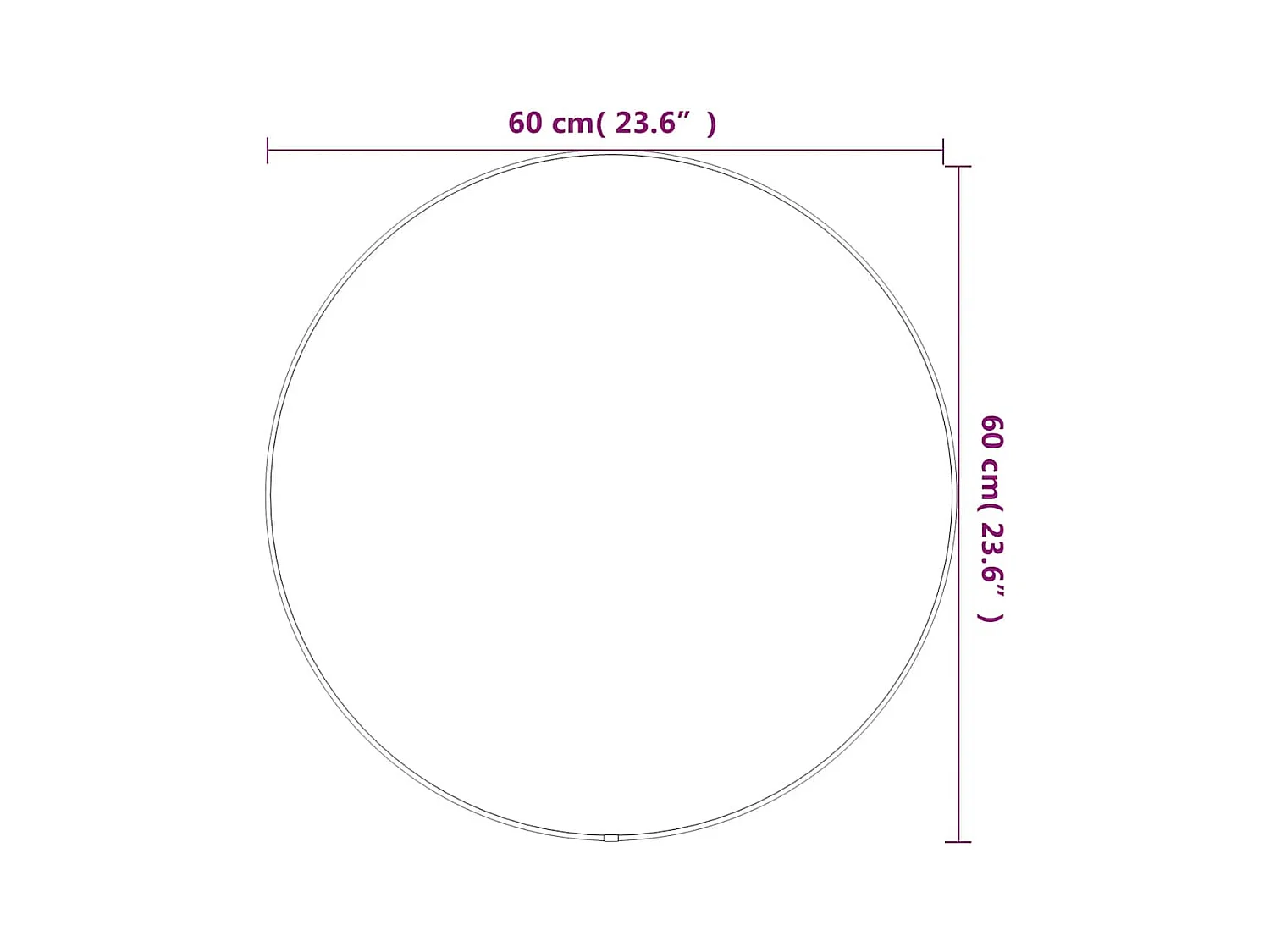 Zilveren wandspiegel Ø 60 cm Rond