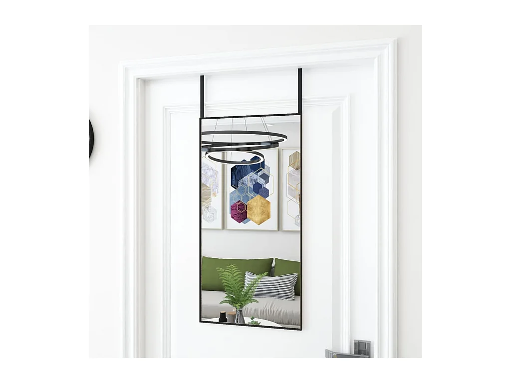 Espejo de puerta negro 40x80 cm Cristal y aluminio