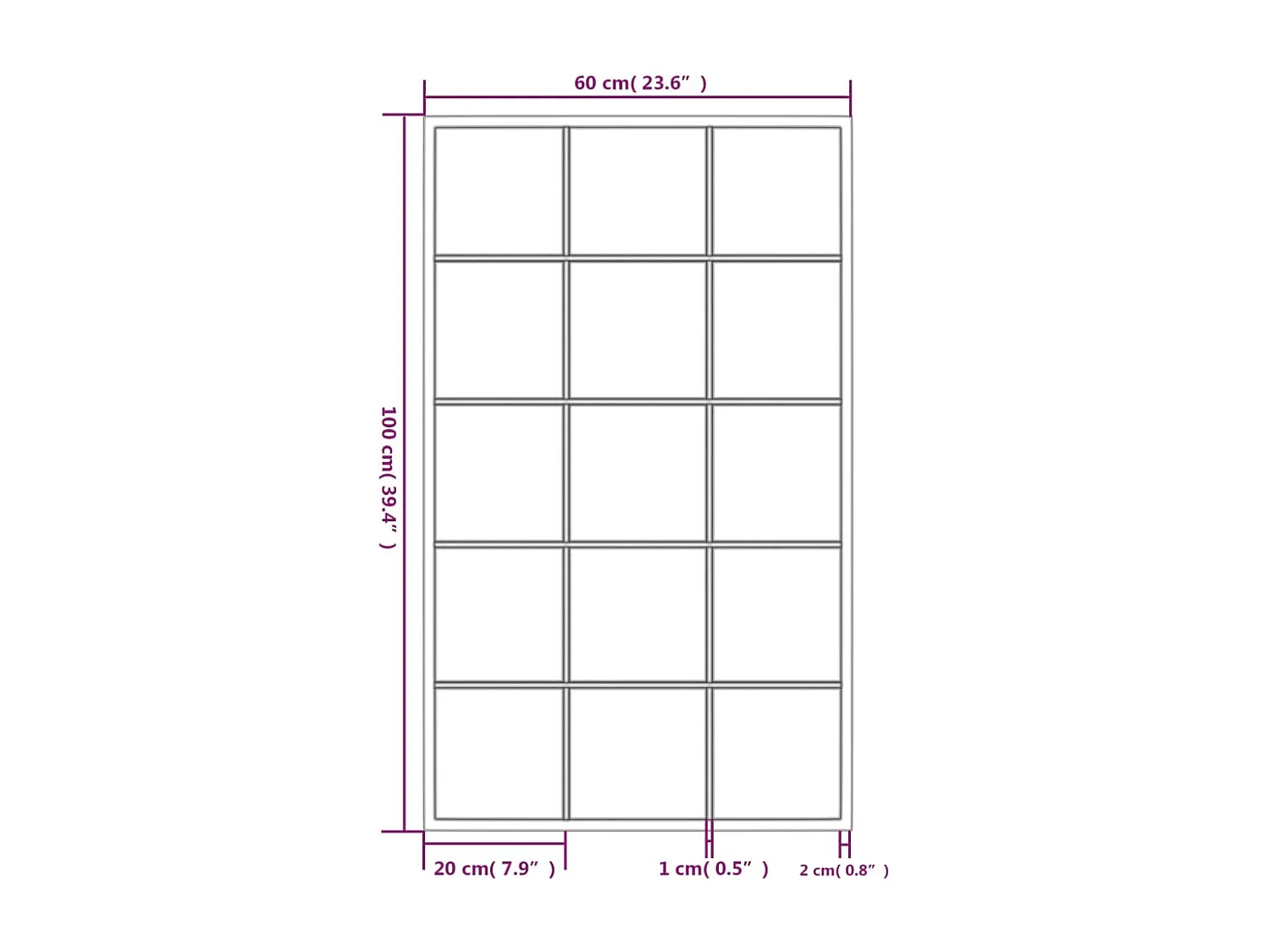 Wandspiegels 4 stuks zwart 100x60 cm metaal