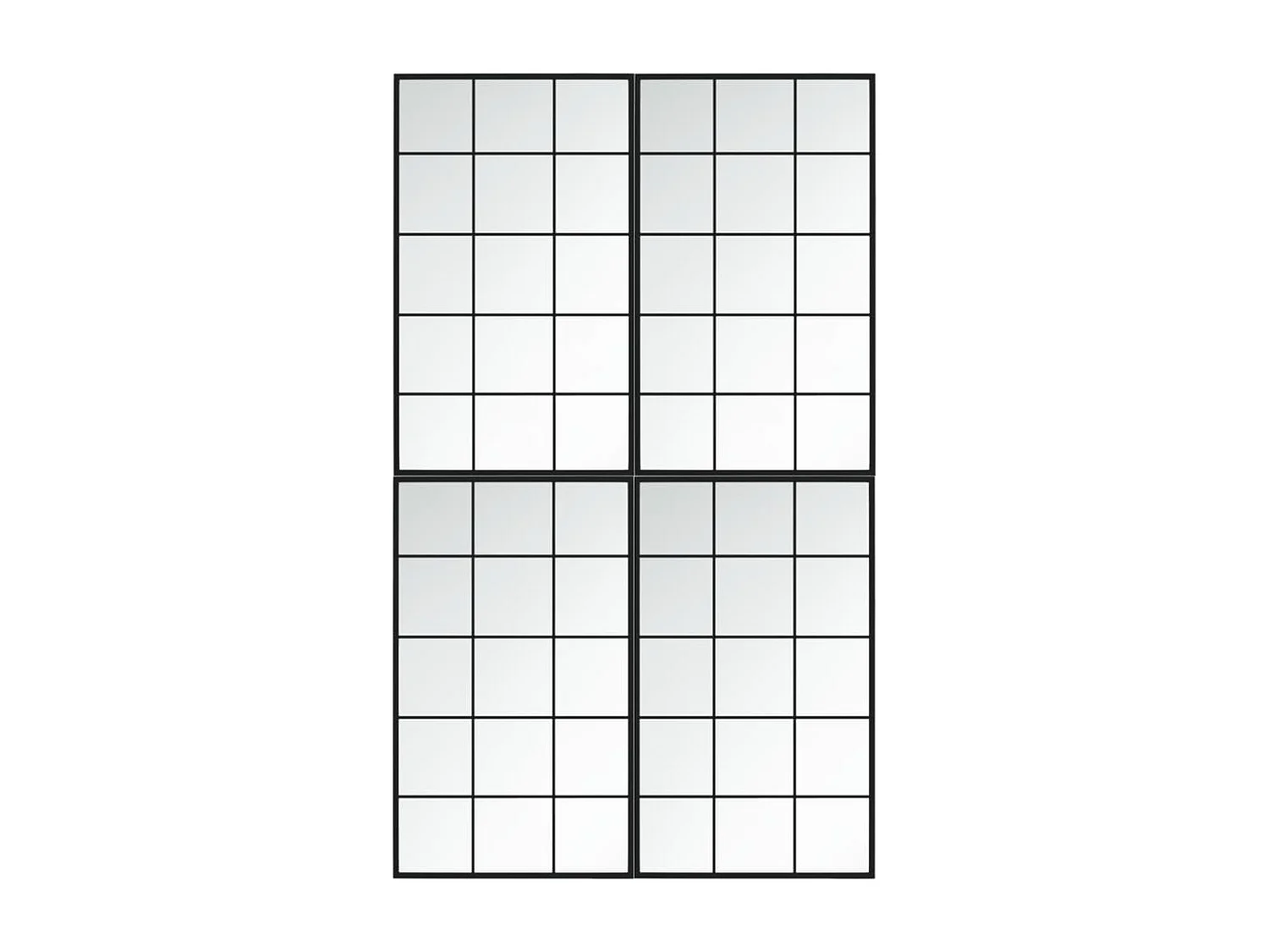 Espejos de pared 4 piezas negro 100x60 cm metal