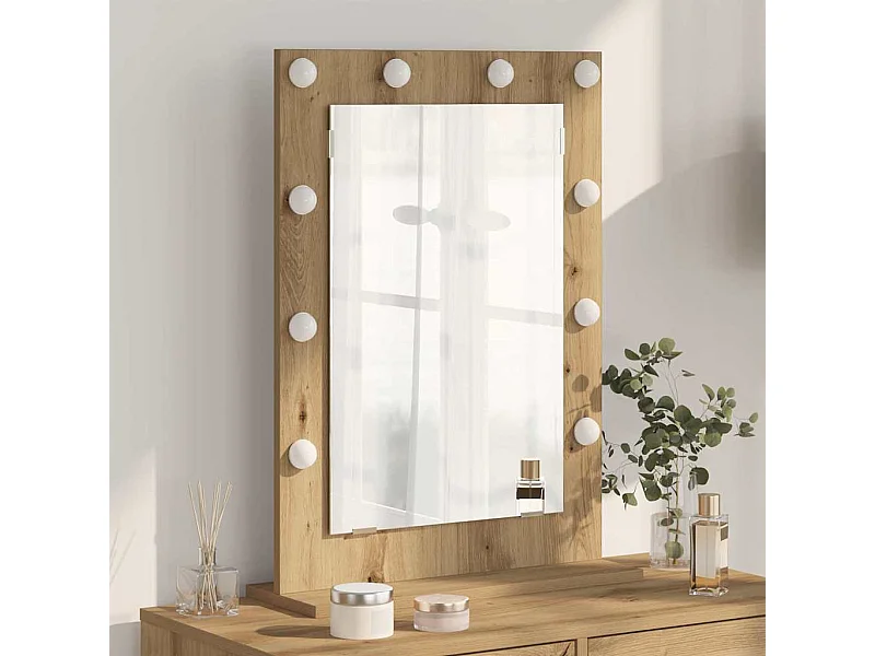 Miroir de vanité avec miroir Chêne artisanal 70 x 50 x 18 cm