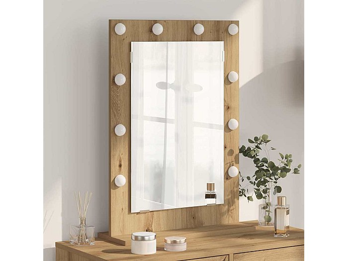 Specchio Da Trucco Hollywood 22.8x18.1 Pollici Con 10 Lampadine LED: Luminosità Regolabile, 3 Tonalità Luce E Porta USB. Stile Diva! - 2