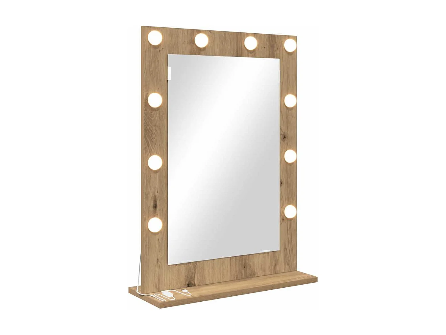 Miroir de vanité avec miroir Chêne artisanal 70 x 50 x 18 cm