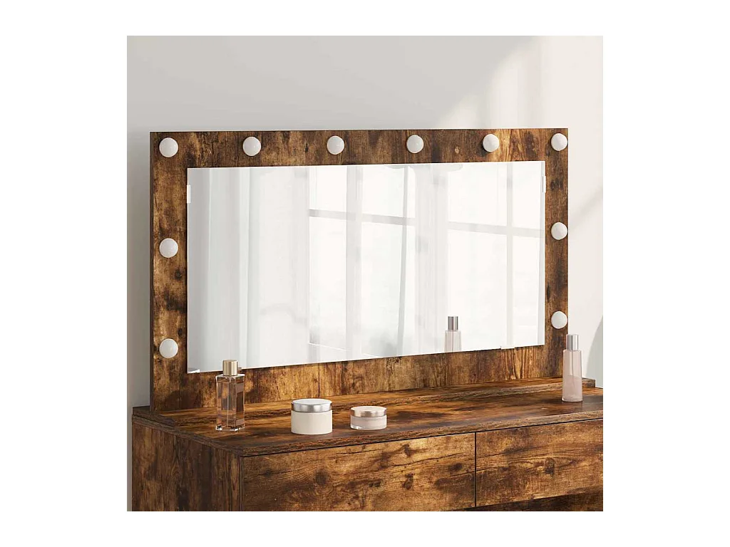 Miroir de vanité avec miroir Chêne fumé 100 x 55 x 18 cm