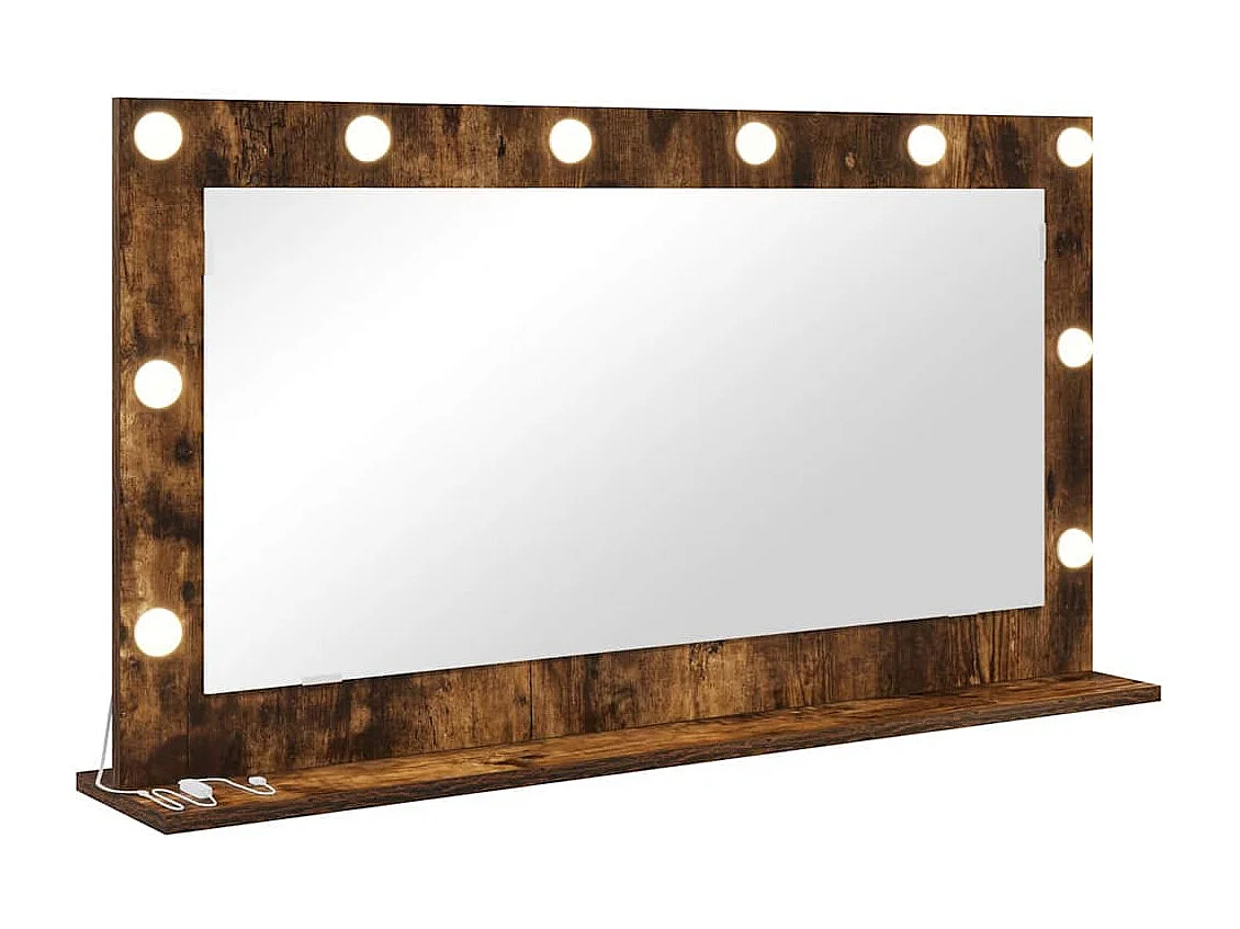 Kaptafelspiegel met spiegel Gerookt eikenhout 100 x 55 x 18 cm