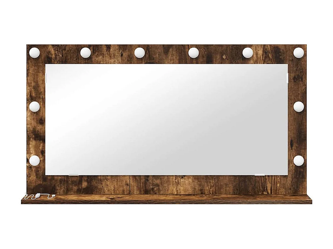 Kaptafelspiegel met spiegel Gerookt eikenhout 100 x 55 x 18 cm