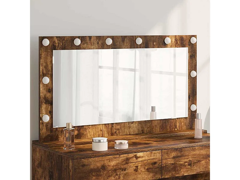 Miroir de vanité avec miroir Chêne fumé 100 x 55 x 18 cm