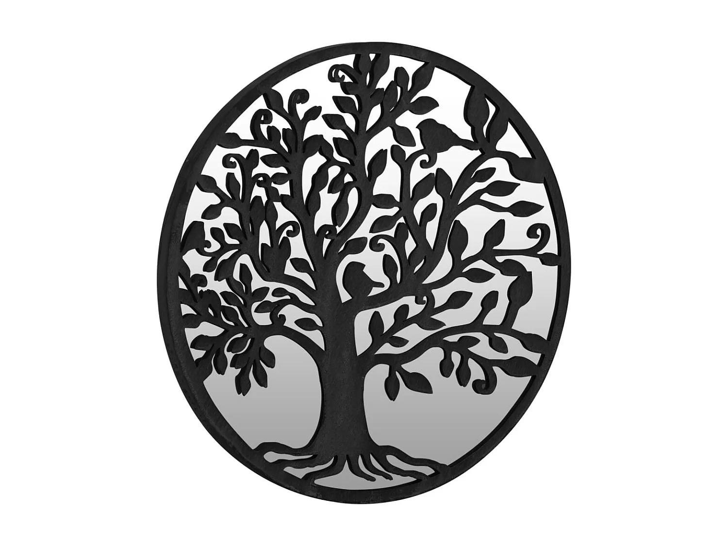 Specchio da giardino nero 60x2,5 cm in ferro rotondo per uso esterno