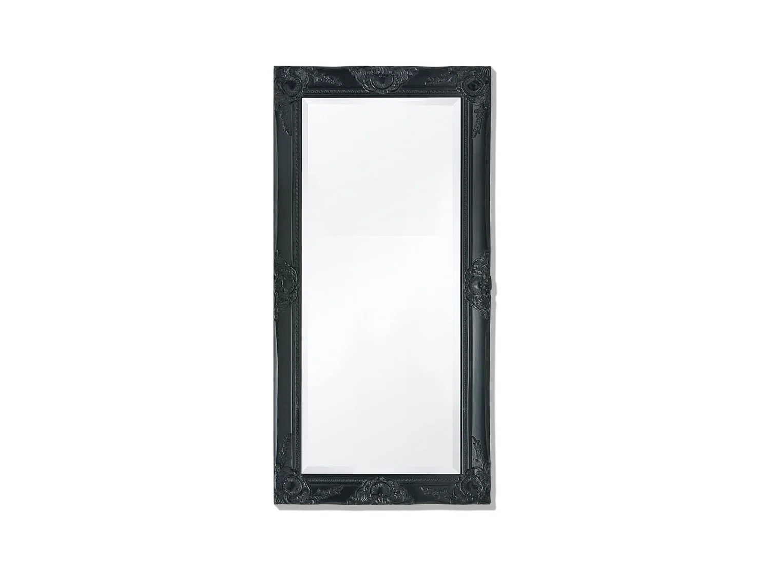 Wandspiegel in barokstijl 100x50 cm zwart