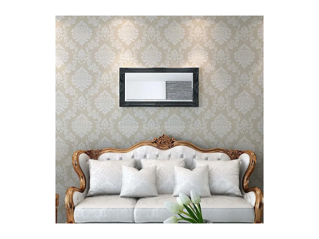 Wandspiegel in barokstijl 100x50 cm zwart