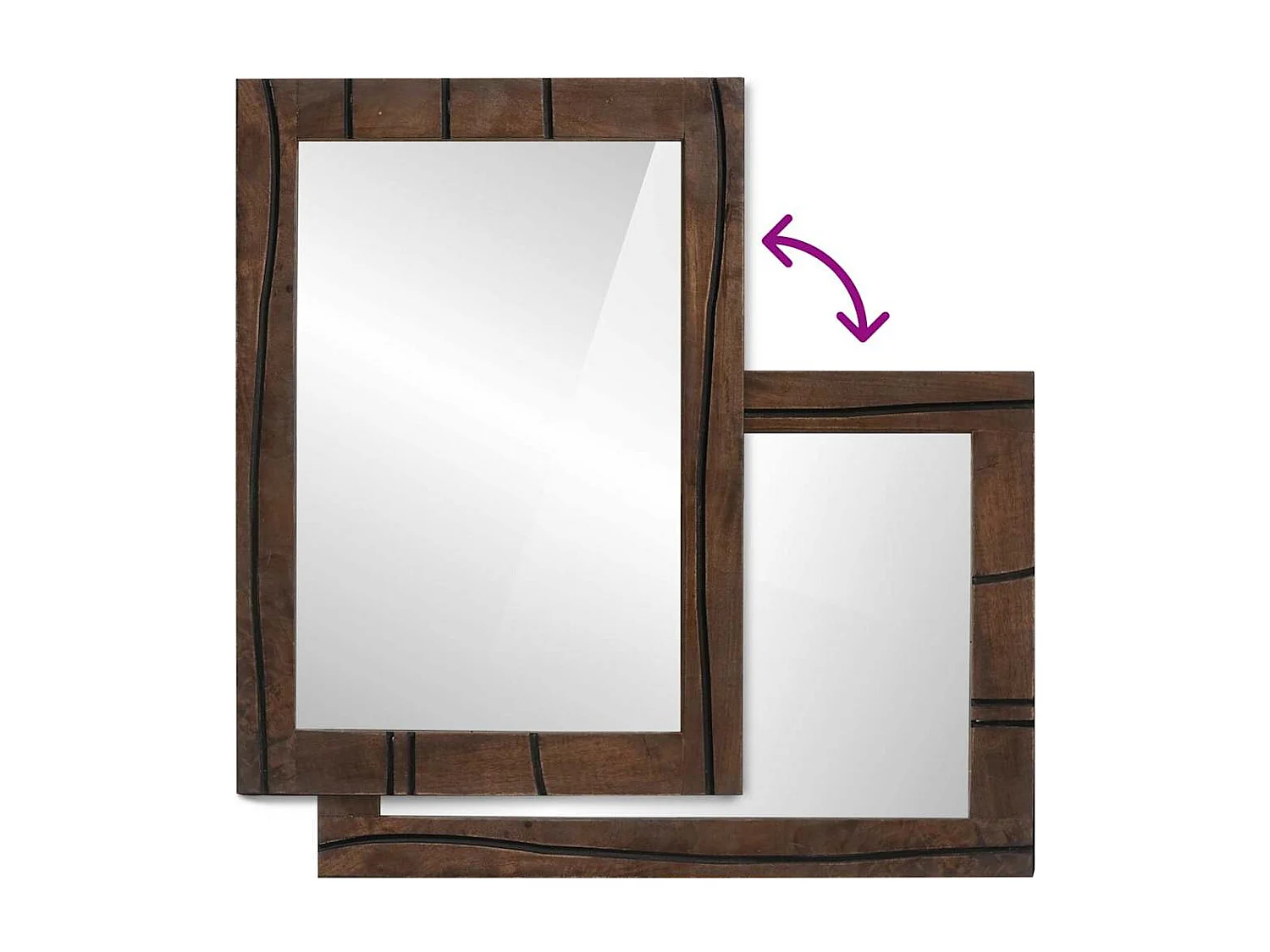 Miroir de salle de bain Montage mural Marron 50 x 2,5 x 70 cm