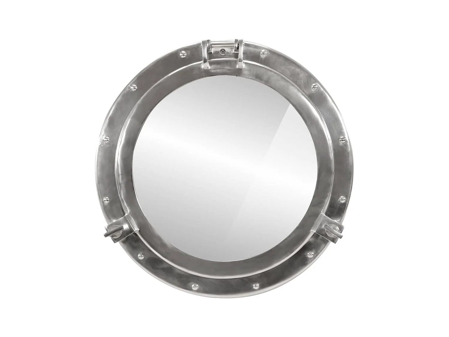 Miroir en forme de hublot mural Ø50 cm aluminium et verre