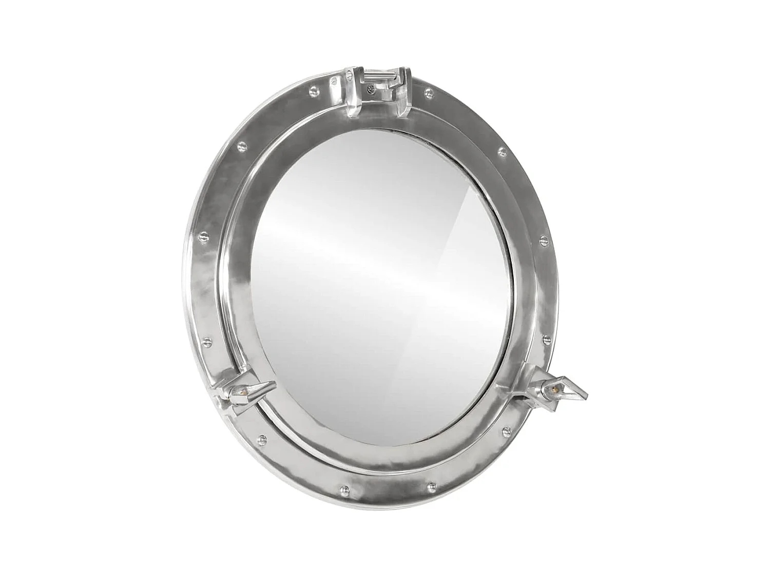 Miroir en forme de hublot mural Ø50 cm aluminium et verre