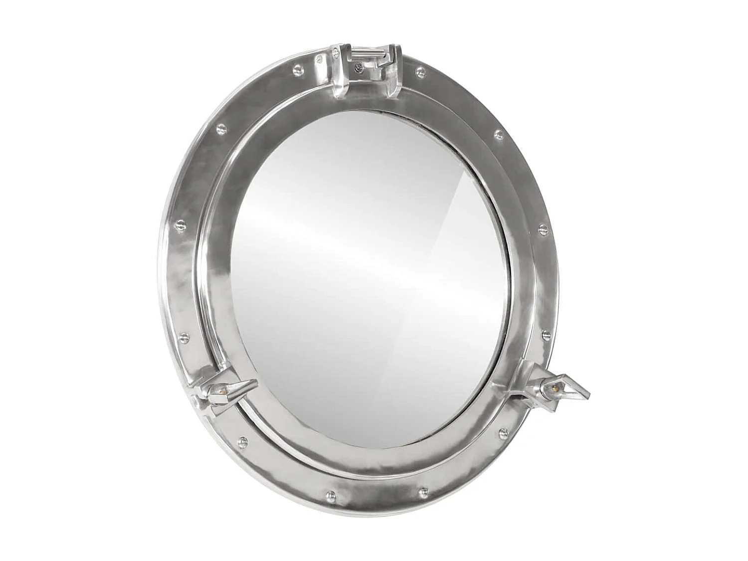 Miroir en forme de hublot mural Ø50 cm aluminium et verre