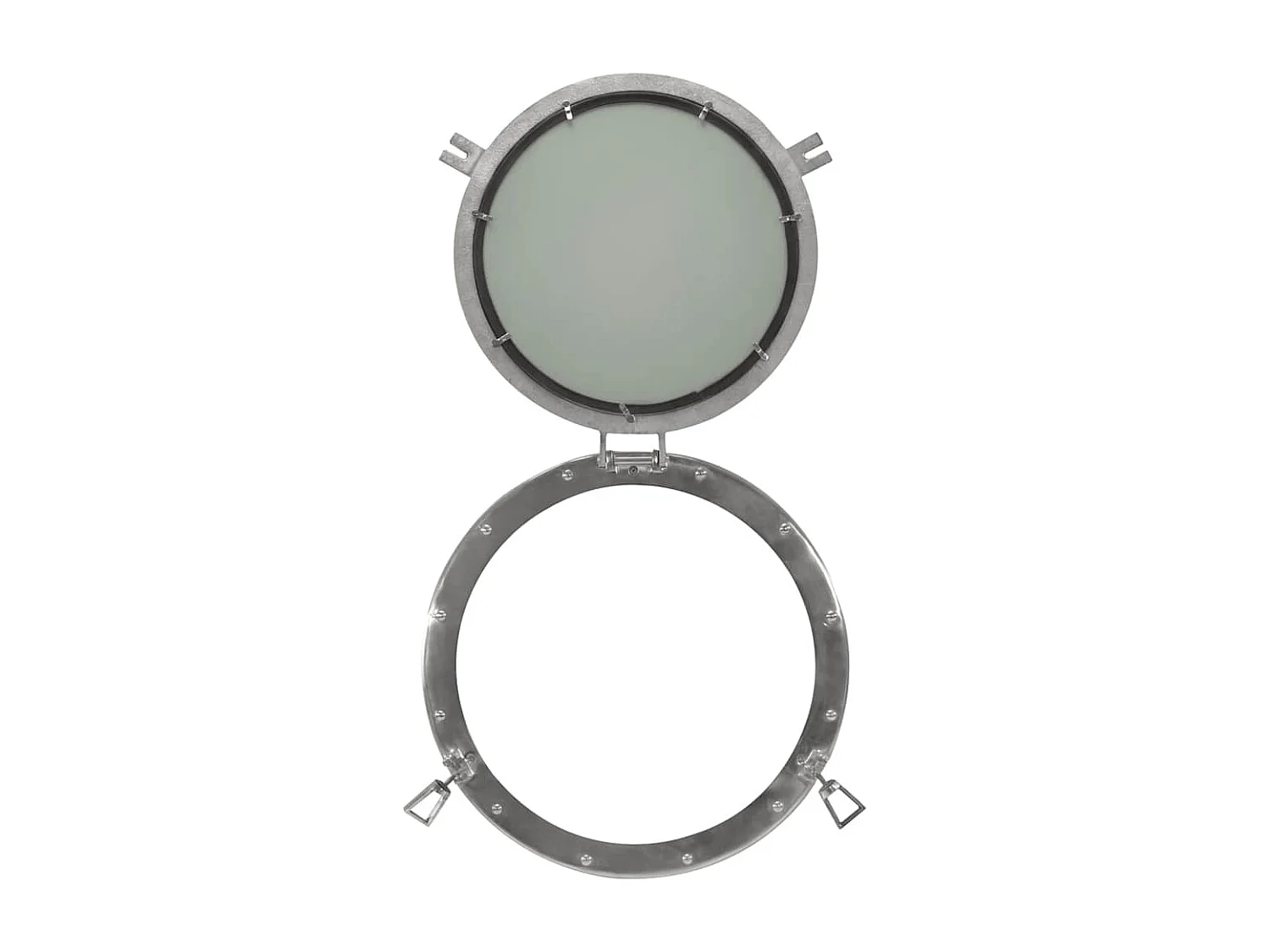 Miroir en forme de hublot mural Ø50 cm aluminium et verre