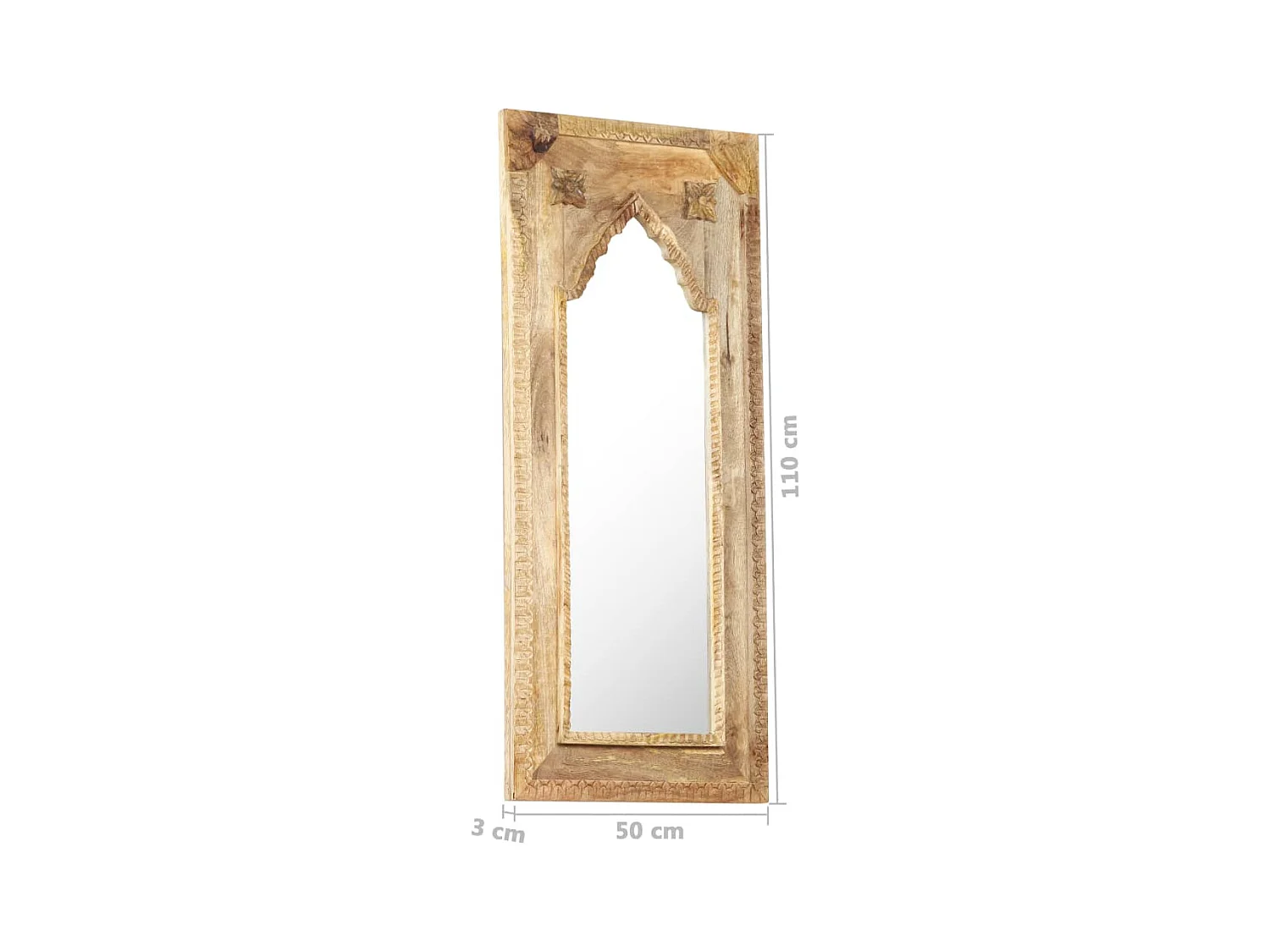Miroir 50x3x110 cm Bois de manguier massif
