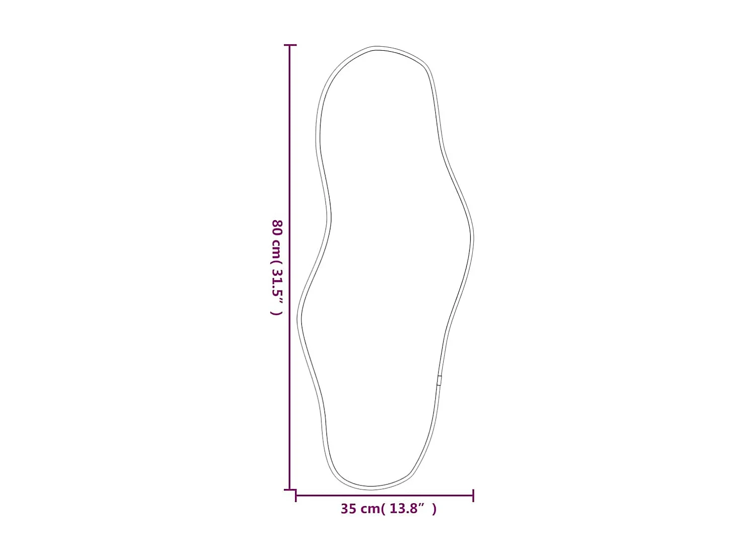 Specchio da parete nero 80x35 cm