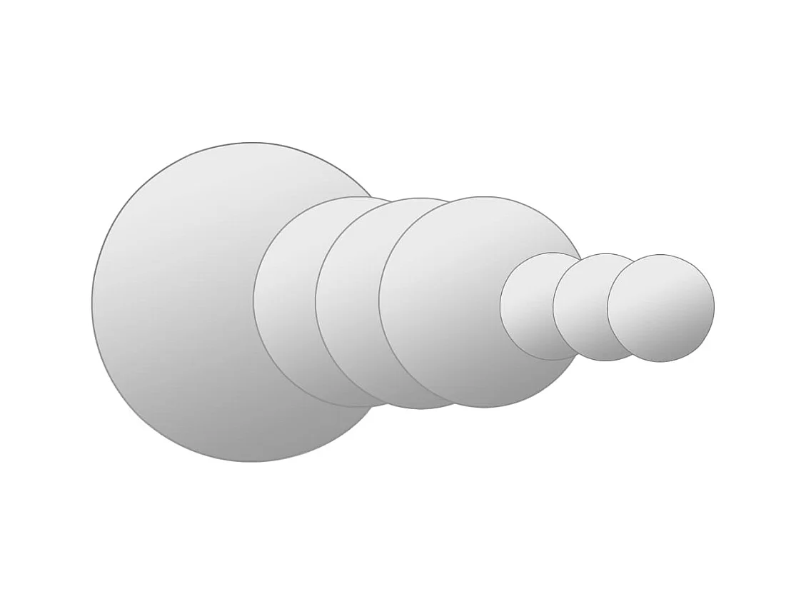7-delige wandspiegelset rond glas