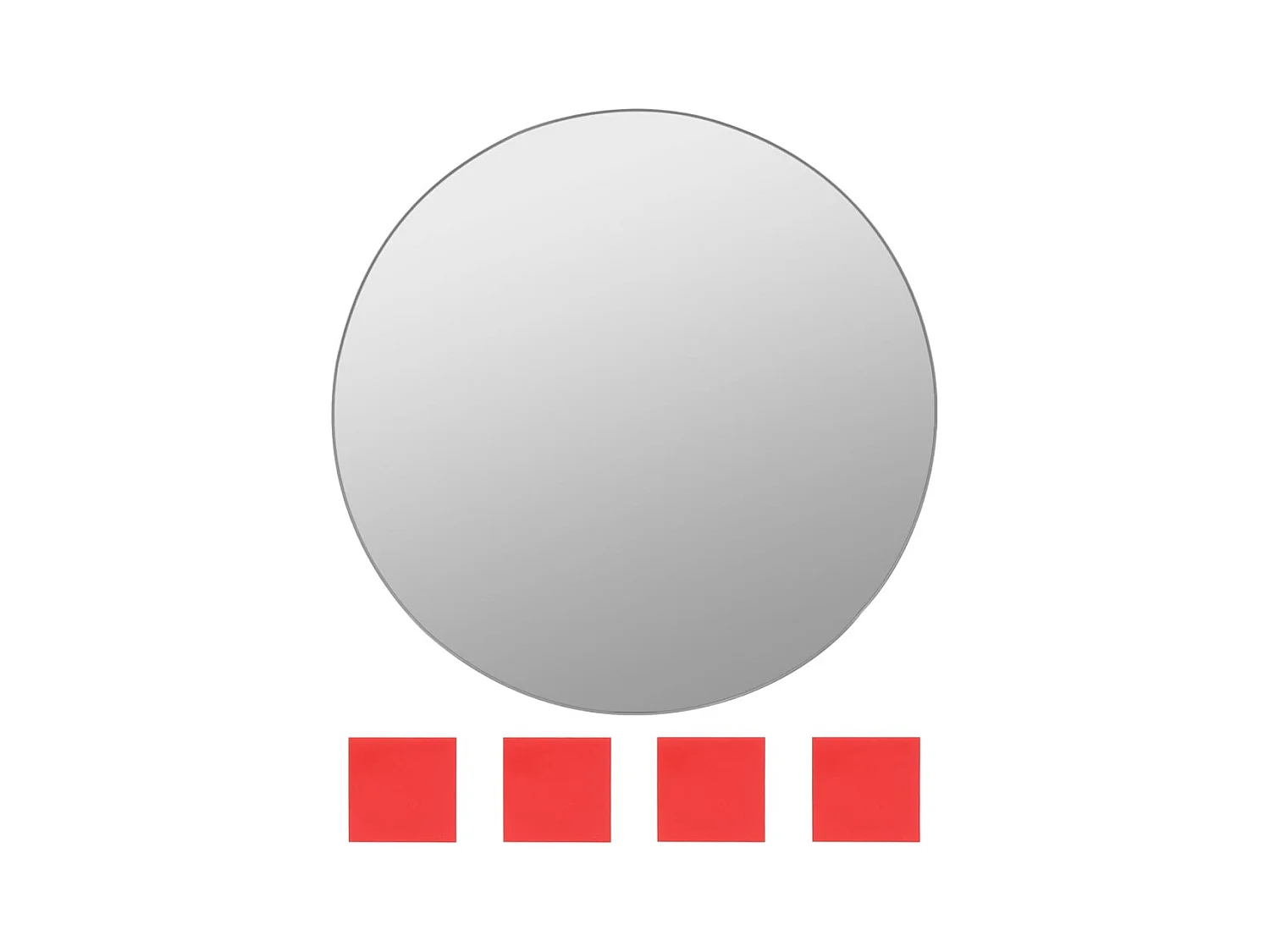 7-delige wandspiegelset rond glas