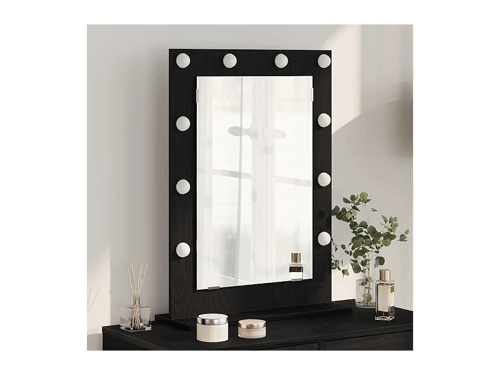 Miroir de vanité avec miroir Chêne noir 70 x 50 x 18 cm