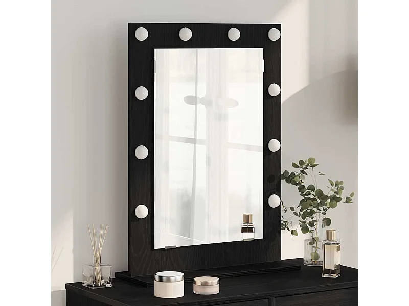 Specchio da toeletta con specchio Rovere nero 70 x 50 x 18 cm