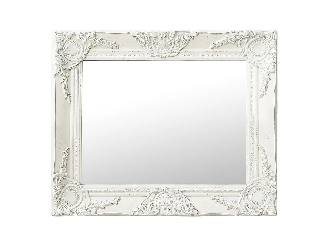 Espejo de pared estilo barroco 50x40 cm Blanco