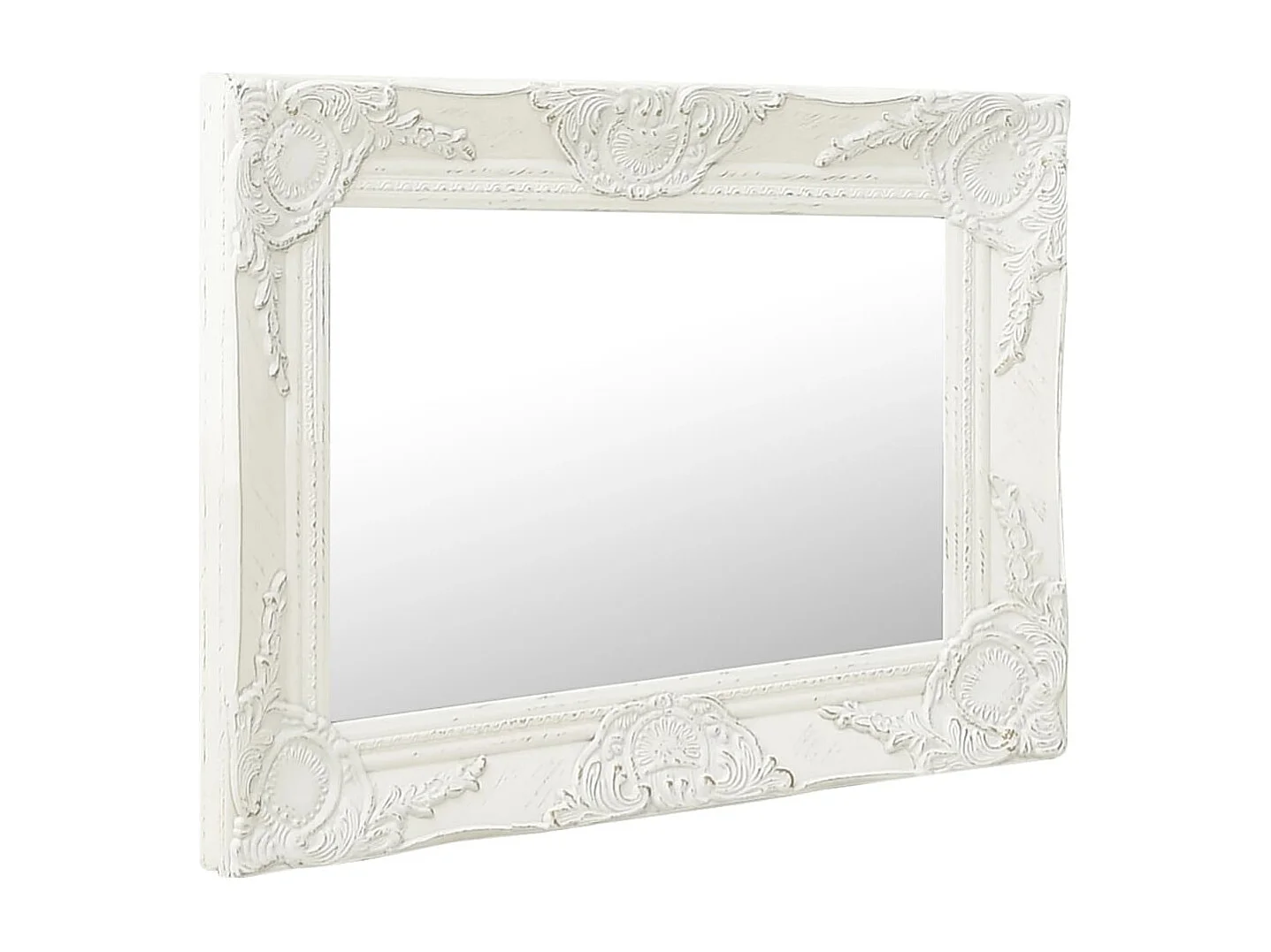 Specchio da parete in stile barocco 50x40 cm Bianco
