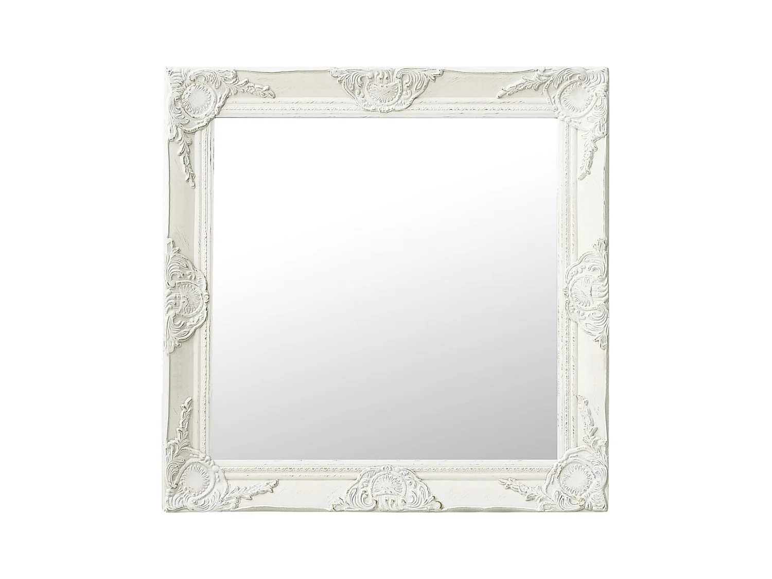 Espejo de pared estilo barroco 60x60 cm Blanco