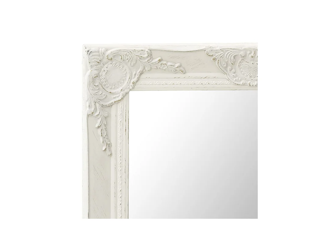 Espejo de pared estilo barroco 60x60 cm Blanco