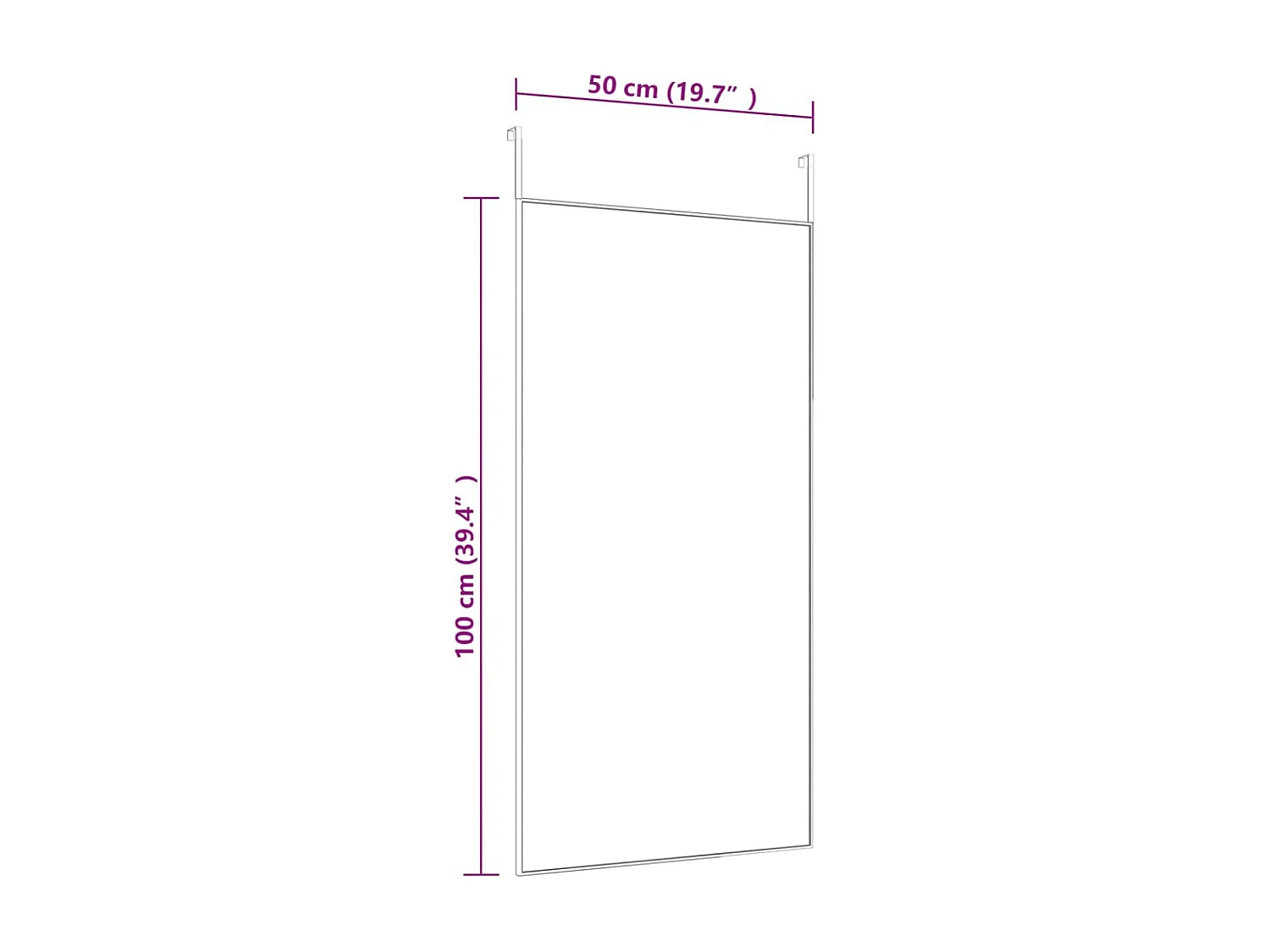 Espejo de puerta dorado 50x100 cm Cristal y aluminio