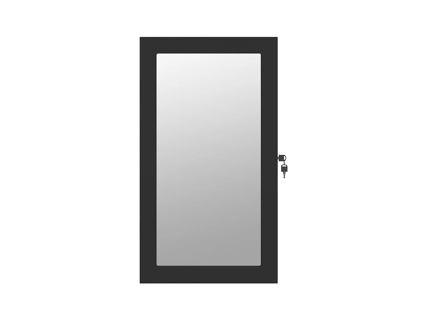 Schmuckschrank mit Spiegel und schwarzer LED-Wandbeleuchtung