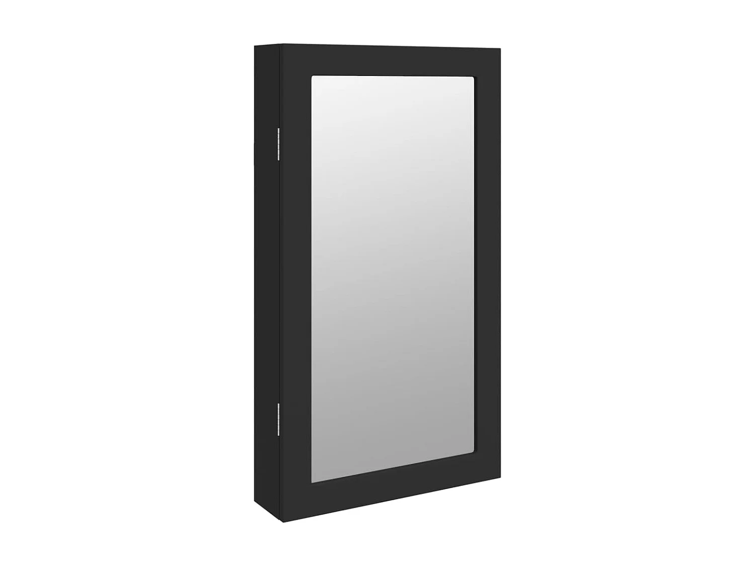 Mueble joyero con espejo e iluminación de pared LED negra