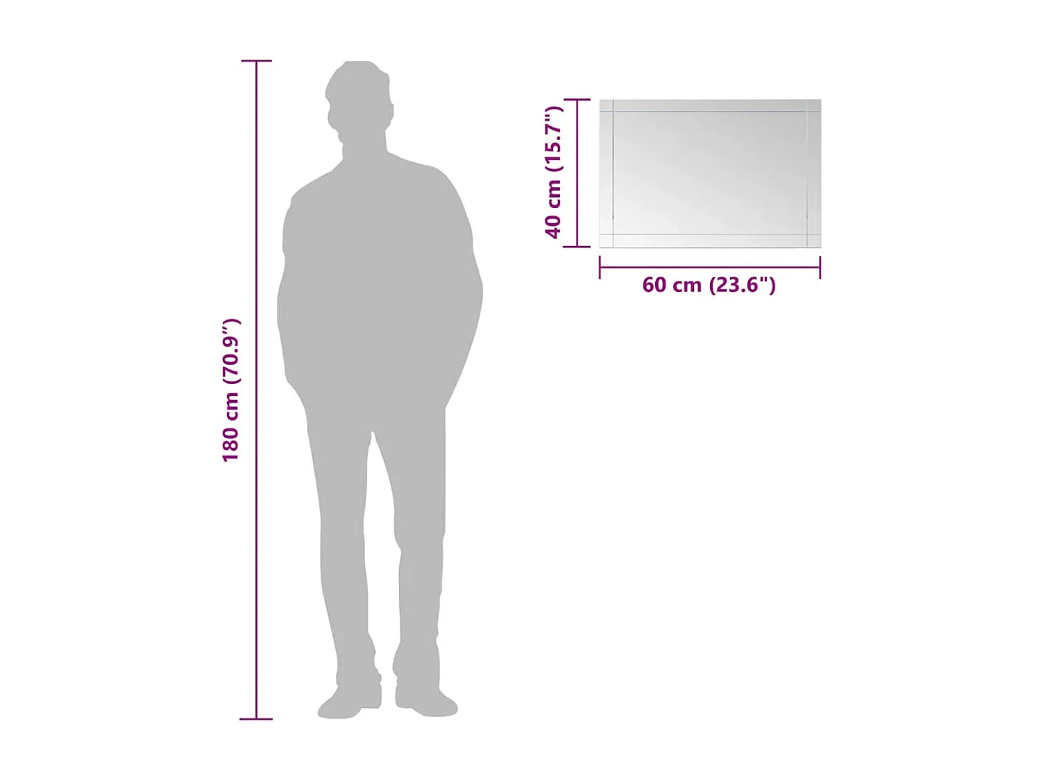 Wandspiegel 60x40 cm Glas