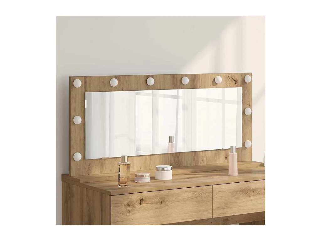 Miroir de vanité avec miroir Chêne artisanal 100 x 45 x 18 cm