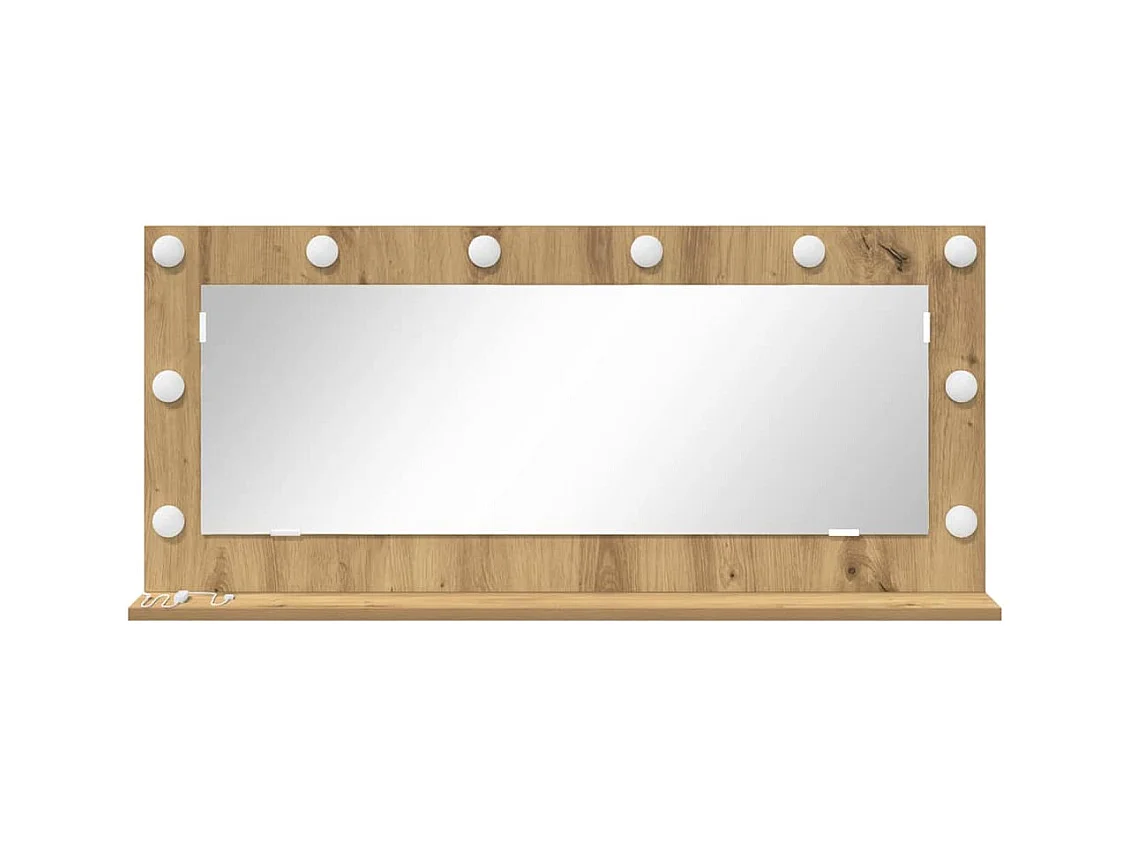 Miroir de vanité avec miroir Chêne artisanal 100 x 45 x 18 cm