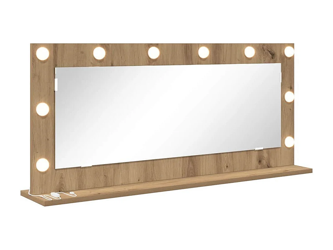 Miroir de vanité avec miroir Chêne artisanal 100 x 45 x 18 cm