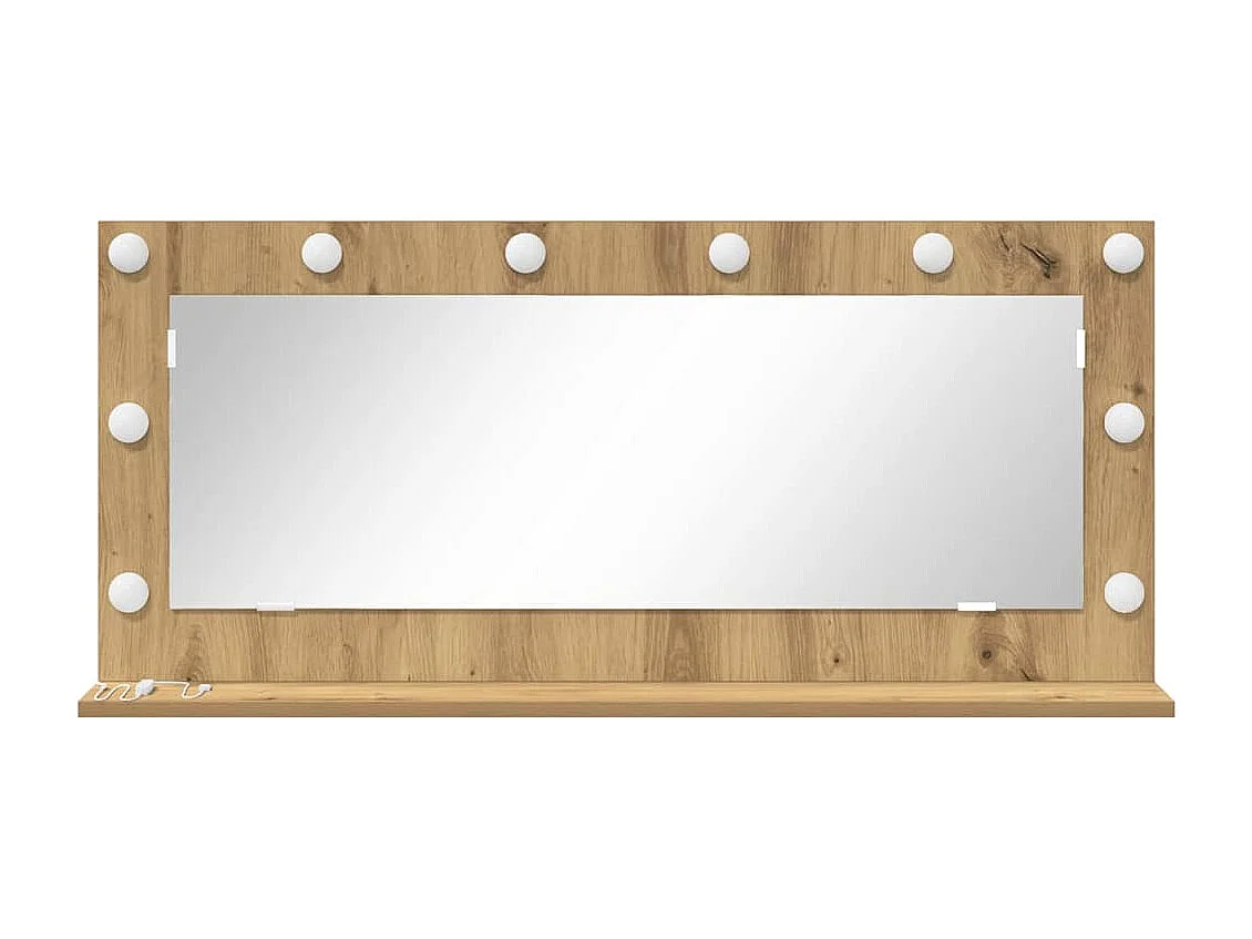 Miroir de vanité avec miroir Chêne artisanal 100 x 45 x 18 cm