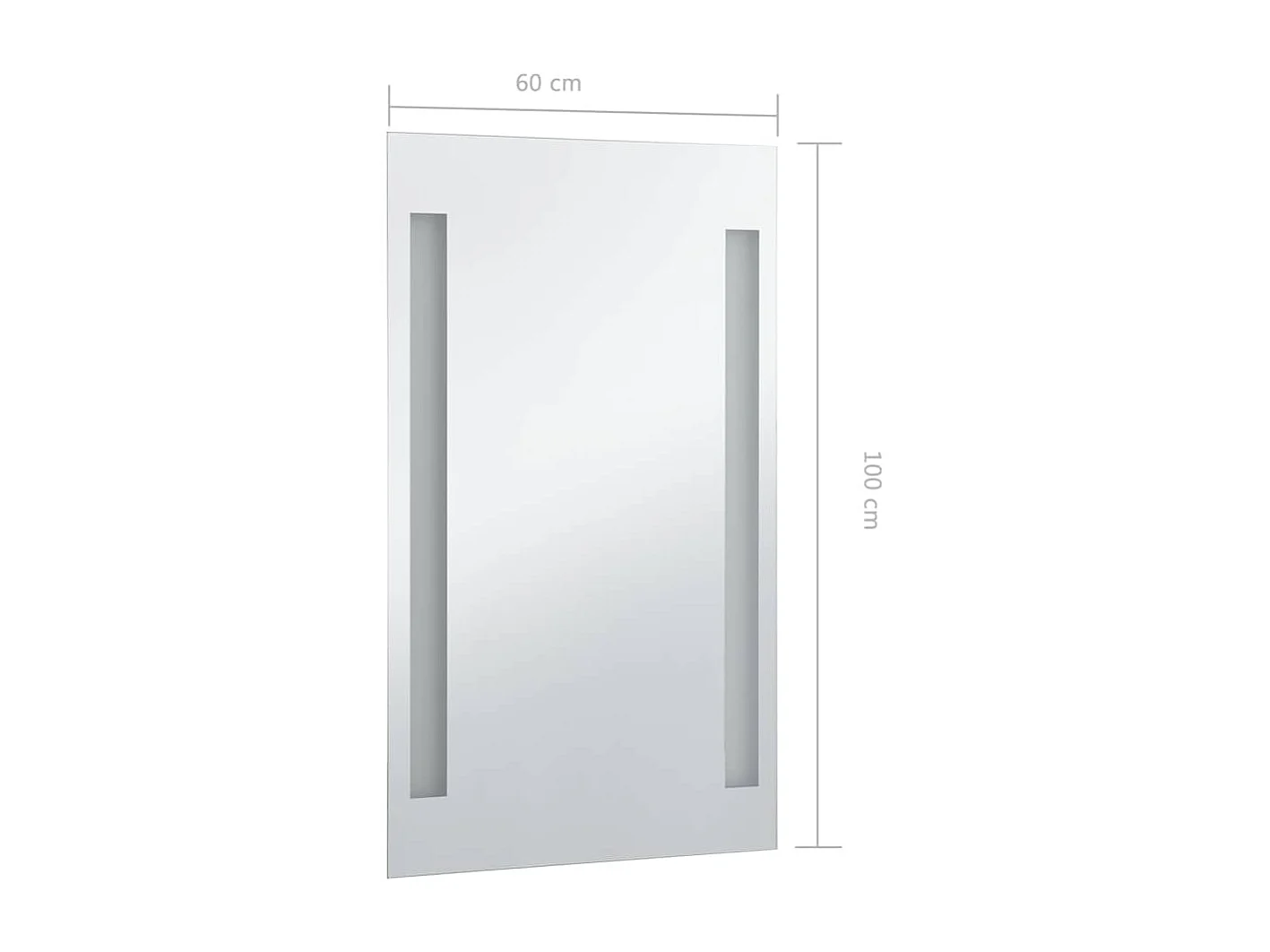 Espejo de pared LED para baño 60x100 cm