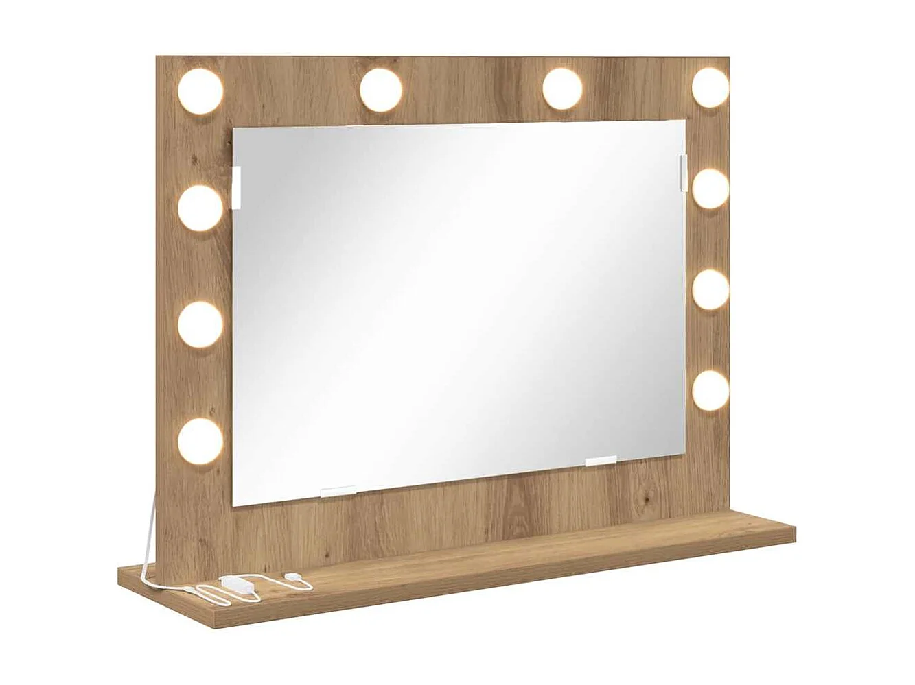 Miroir de vanité avec miroir Chêne artisanal 60 x 45 x 18 cm