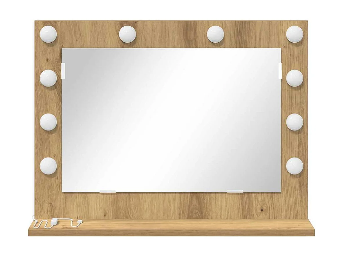 Miroir de vanité avec miroir Chêne artisanal 60 x 45 x 18 cm