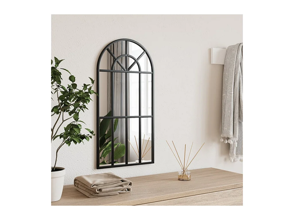 Espejo de pared negro 30x60 cm arco de hierro