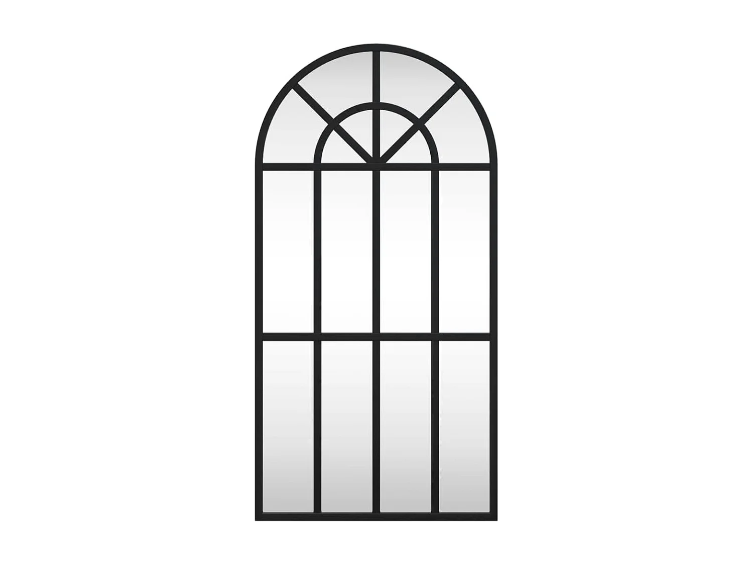 Zwarte wandspiegel 30x60 cm ijzeren boog