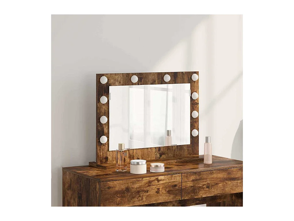 Miroir de vanité avec miroir Chêne fumé 60 x 45 x 18 cm