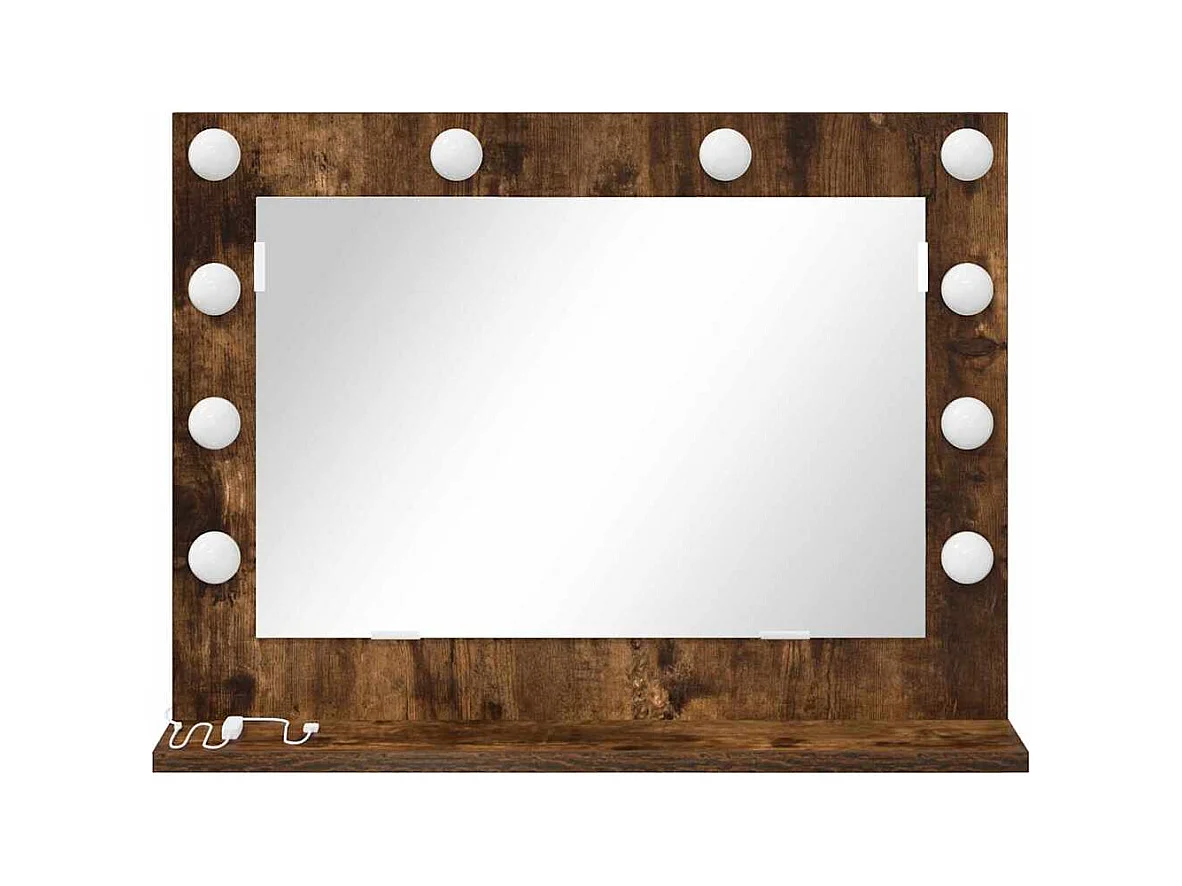 Miroir de vanité avec miroir Chêne fumé 60 x 45 x 18 cm