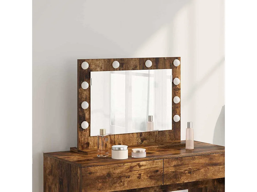 Miroir de vanité avec miroir Chêne fumé 60 x 45 x 18 cm