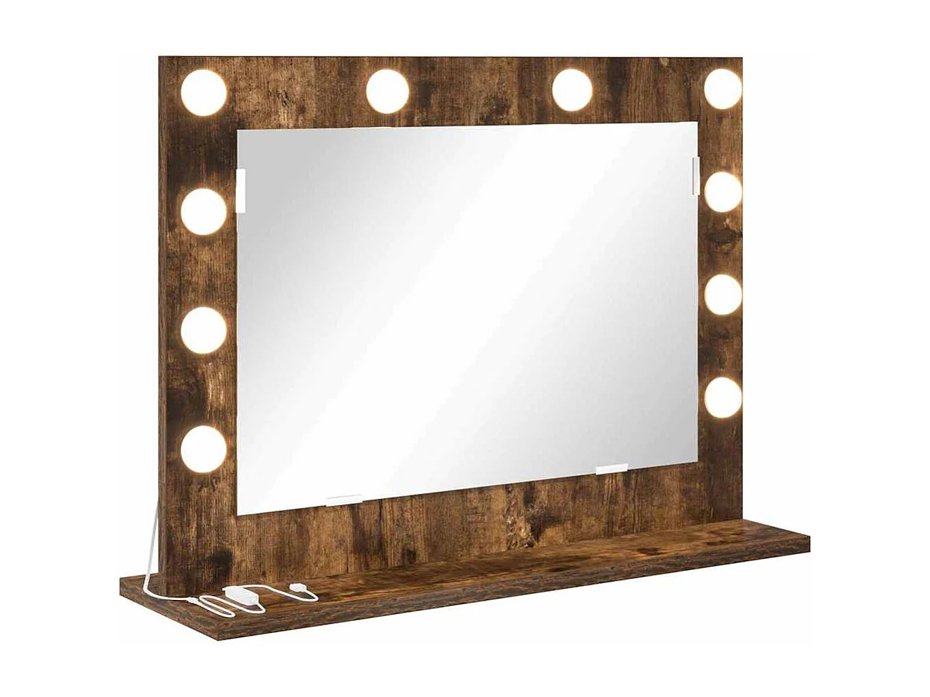 Miroir de vanité avec miroir Chêne fumé 60 x 45 x 18 cm